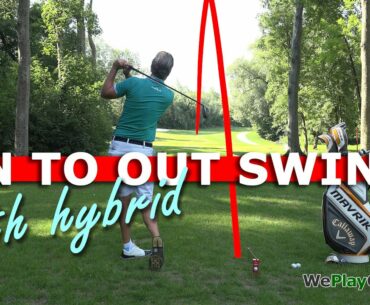 IN to OUT golf swing with a HYBRID - A simple tip to make a draw