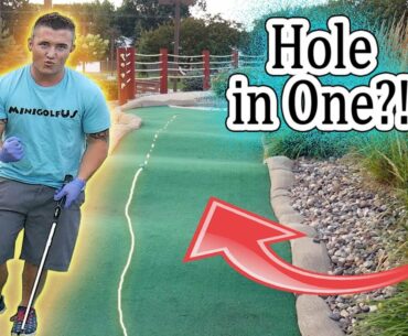 HOW CAN WE POSSIBLY GET A MINI GOLF HOLE IN ONE HERE?!