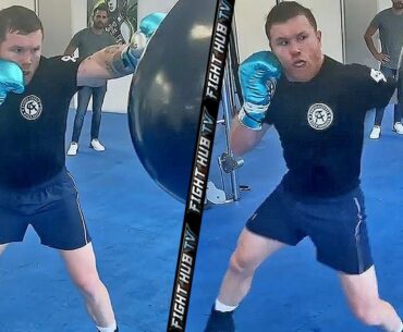 MEXICAN BEAST UNLEASHED - CANELO ALVAREZ DROPPING BOMBS ON THE AQUA BAG DURING WORKOUT