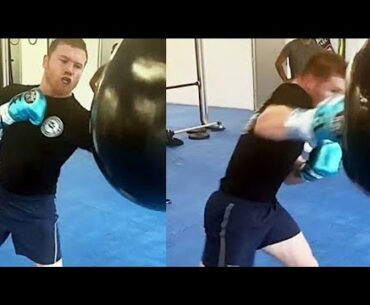 WOAH! CANELO ALVAREZ DESTROYING THE HEAVY BAG WITH EXPLOSIVE SHOTS : COUNTERPUNCHED