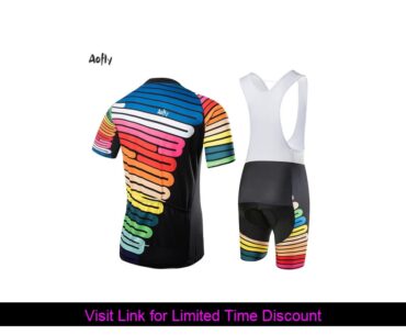 Aofly rainbow cycling team jersey 9D bike Shoulder strap Shorts set mtb Ropa mens summer quick dry