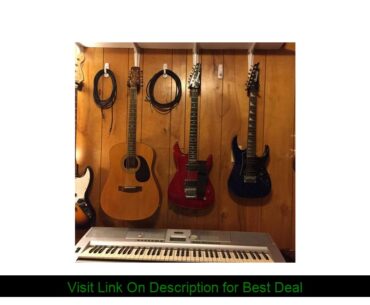 6 Pcs Guitar Hanger Hook Holder Wall Mount for All Size Guitars, Bass,Ukulele, Mandolin, Banjo Bass
