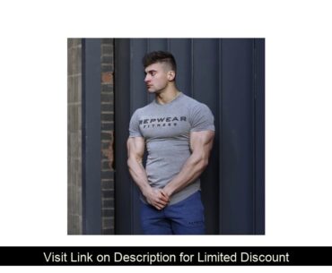 Men Spring Summer Fitness Short-Sleeved Men's Athletic T-shirt Street Casual Fashion Brand Printed