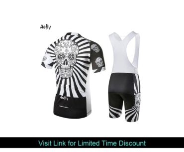 Aofly Skull black white Short Sleeve Cycling Jersey sets Roupa Ciclismo bib Shorts Summer Top 9D ge