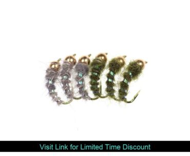 6Pcs Fishing Baits Hooks Copper Beads Head Fly Lure Tackle Tool Fishing Tackle Lifelike Fake Flies