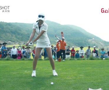 World's Most Beautiful Golfer Shin Ae Ahn's Golf Swing Super Slow Motion DTL Down the Line 2017