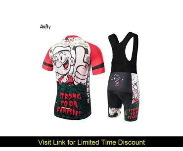 Aofly Cycling Jersey Set Men Short Sleeve MTB Bike Clothing Ropa Ciclismo Team Popeye spinach Bicyc