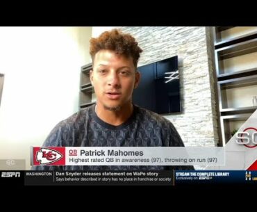 Patrick Mahomes "debated" rating top QB players ahead launch in Madden 21 | ESPN SC Special