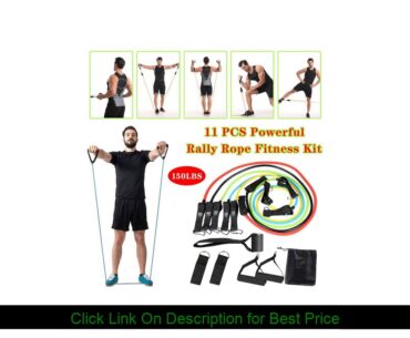 11 Pcs/Set Resistance Bands Fitness Exercise Bands with Door Anchor Legs Ankle Straps for Resistanc