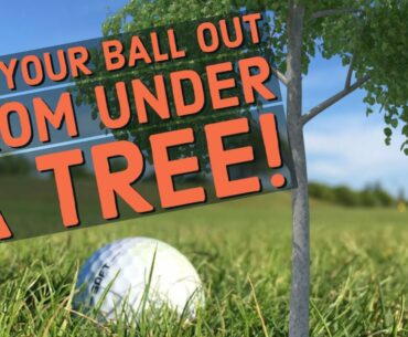 Hitting the golf ball from under a tree - Low punch shot with a hybrid