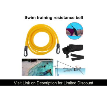 Adjustable Swim Training Resistance Belt Adult Kids Swimming Bungee Exerciser Leash Mesh Pocket Saf