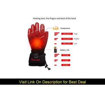 Savior S-15 Electric Heat Leather Gloves,Outdoor Ski Sport Lithium Battery Self Heating,Smart touch