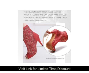 Women Latin Dance Boots Red Gliiter Cloth Bachata Salsa Dance-shoes Soft Sole Ballroom Dancing Shoe