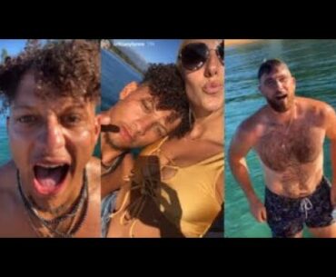 Patrick Mahomes spends a day in the OCEAN with Travis Kelce and his Girlfriend!