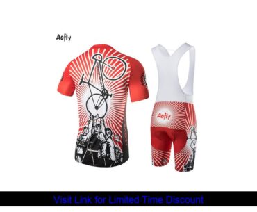 Aofly Cycling Jersey Set Short Sleeve MTB Bike Clothing Ropa Ciclismo Team Sun Red people Hand Bicy