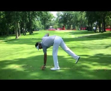 Bubba accidentally knocks the ball off his tee before drive