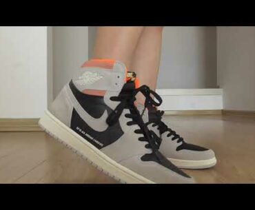 Air Jordan 1 Neutral Grey Hyper Crimson On Feet Review