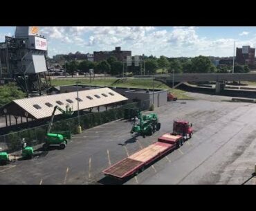 Portable lighting unloaded at Sahlen Field