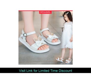 NYCOOL Kids Shoes for Girl Sequins Bowknot Princess Shoes Children Beach Sandals Little Girl Shoes