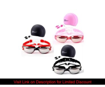 Plating HD Flat Light Waterproof And Anti-fog Swimming Glasses Large Frame Plated Conjoined Earplug