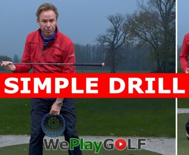 Simple golf drill to improve your golf swing balance - knee bucket excercise