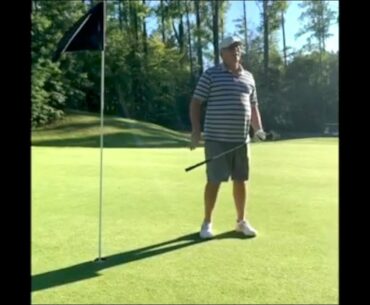 Vincent Savelli, of Erie, Pennsylvania, hits a hole-in-one at the Erie Golf Club