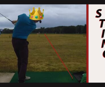 Enjoy Golf Swing Training | Hit over the top to hit the ball downward | Where is freind STINGER ?