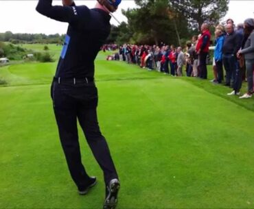 Marcel Siem  - Fairway Wood of the tee  - HD down the line - including slow motion