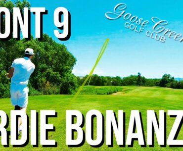 BIRDIE BONANZA!! | Goose Creek Golf Club PART 1 | FRONT 9 Course Vlog | Shot Tracers & Hole Flyovers