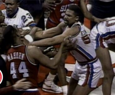 Charles Barkley brawls with Bill Laimbeer in epic 1990 Pistons vs. Sixers fight | ESPN Archives