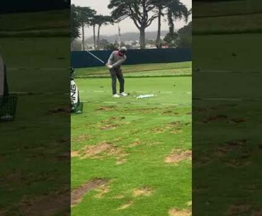 Louis Oosthuizen South African legend golfer warming up at the 2020 PGA golf championship