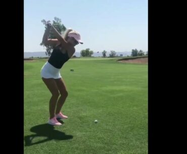 Model Hailey Rae Ostrom golf swing