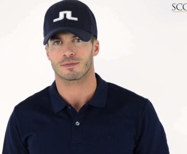 J Lindeberg Andrew Subtle Pique Polo Shirt Navy/Purple