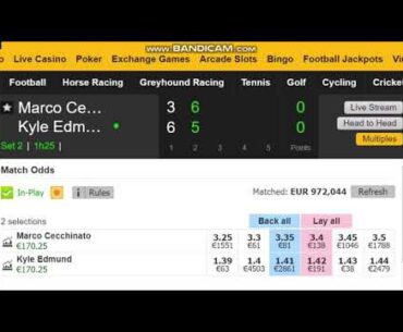 PARTITA SOSPESA 170 Euro in 40 min con il Betting Exchange