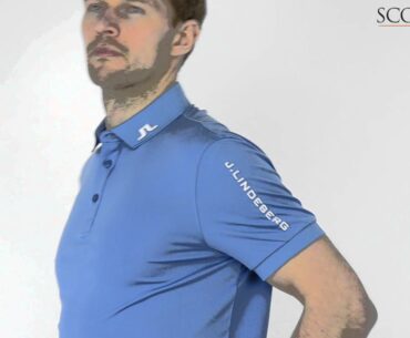 J Lindeberg Tour Tech TX Polo Shirt Blue Dusty