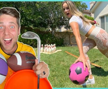 EVERY SPORT Trick Shot GOLF vs Jenna Bandy *Fewest Attempts Wins!*