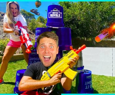 Real Life YOUTUBER BATTLE ROYALE *NERF Fortnite HIDE and SEEK Challenge!*