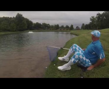 Vinny Fishing for Golf Balls