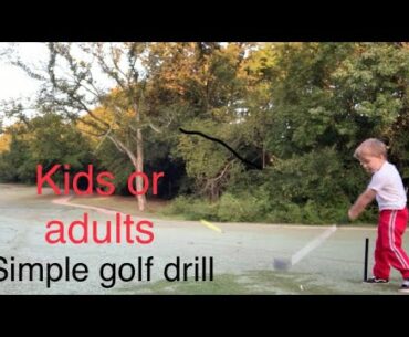 Kids golfing - simple golf drill for kids and adults