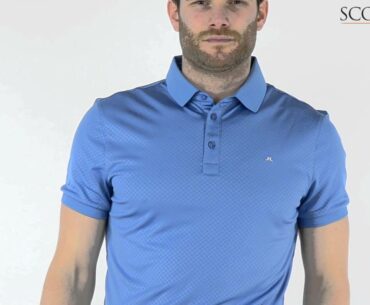 J Lindeberg Michael Scale TX Polo Shirt Blue Dusty