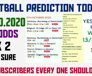 FOOTBALL PREDICTION TODAY 06.10.2020 /BETTING TIPS /SOCCER PREDICTION/BETTING STRATEGY/FIXED MATCHES