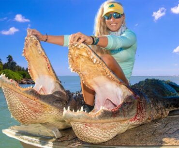 Two Massive Florida ALLIGATORS! How To Catch and Cook an Alligator!