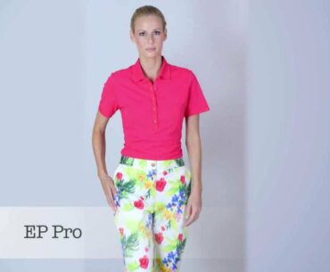 EP Pro Ribbon Trim Placket Polo and Tropical Floral Pedal Pusher