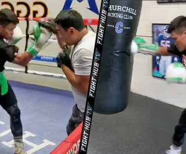 JERWIN ANCAJAS WORKS COMBINATIONS ON THE MITTS & HEAVY BAG AS HE STARTS CAMP FOR DECEMBER FIGHT!