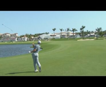 Rory McIlroy’s approach into water and club toss at the Cadillac Championship