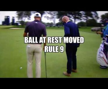 Dustin Johnson Moves Loose Impediment - Golf Rules