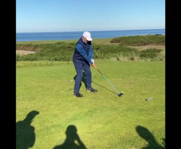 Winding up a drive at Bandon Dunes