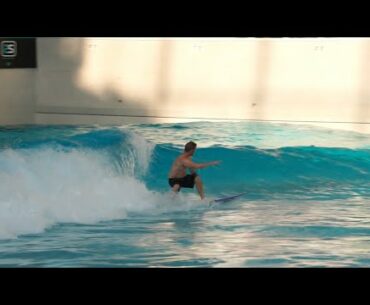 Surfing at the  Skudin Surf American Dream wave pool.