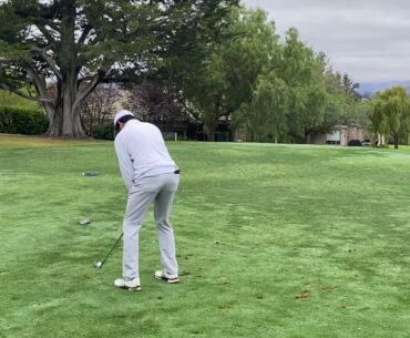 Adil Singh Cal Poly Golf mid iron tee shot Par3 h14 SLOCC 10.22.20 fore right