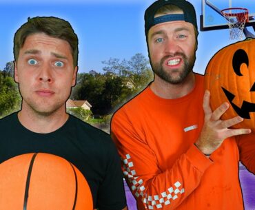 PUMPKIN CARVING Basketball Challenge (YOU decide who wins and who loses!!!) w/ Josh & Chris